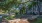 Enclosed pet park with large shade trees